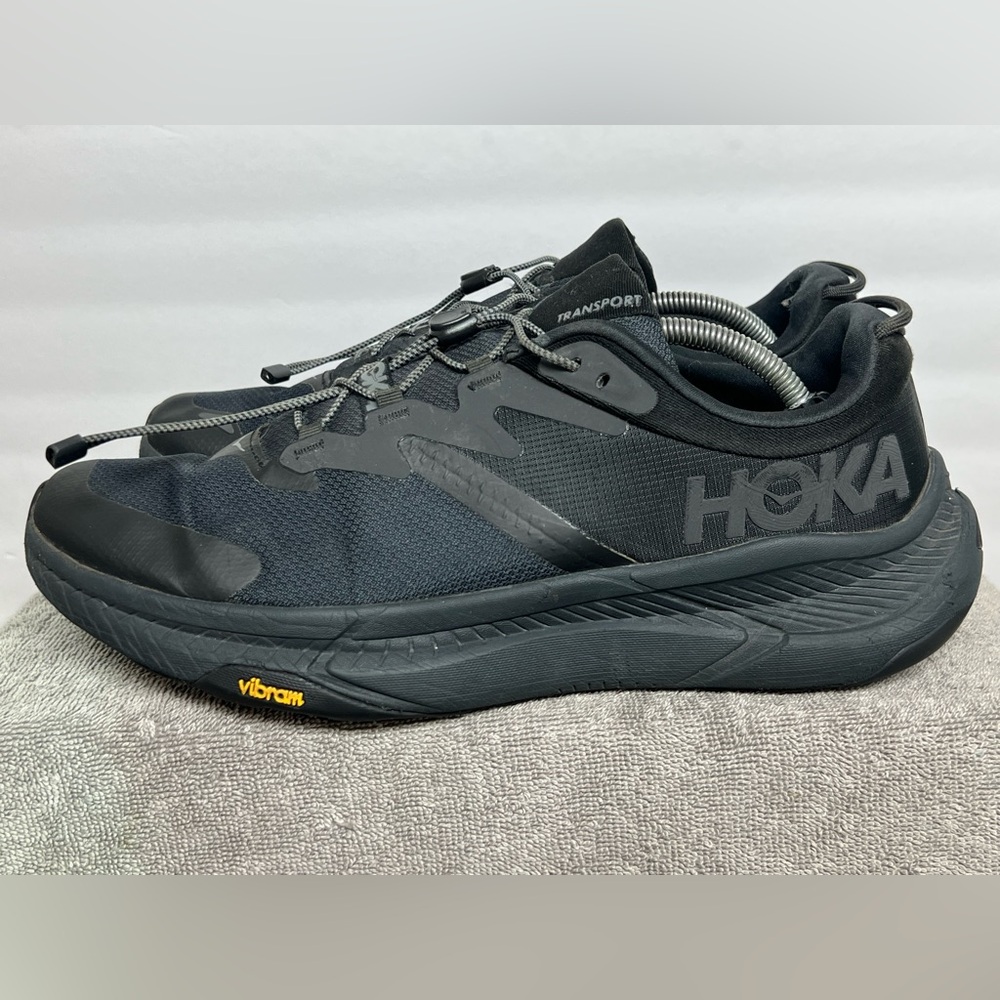 Hoka One One Mens Transport 1123153 BBLC Black Running Shoes Sneakers Size 12 D